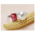 Resizable Pearl Ring 925 Silver Pearl Ring 8-9mm Button AAA Women ′s Pearl Rings